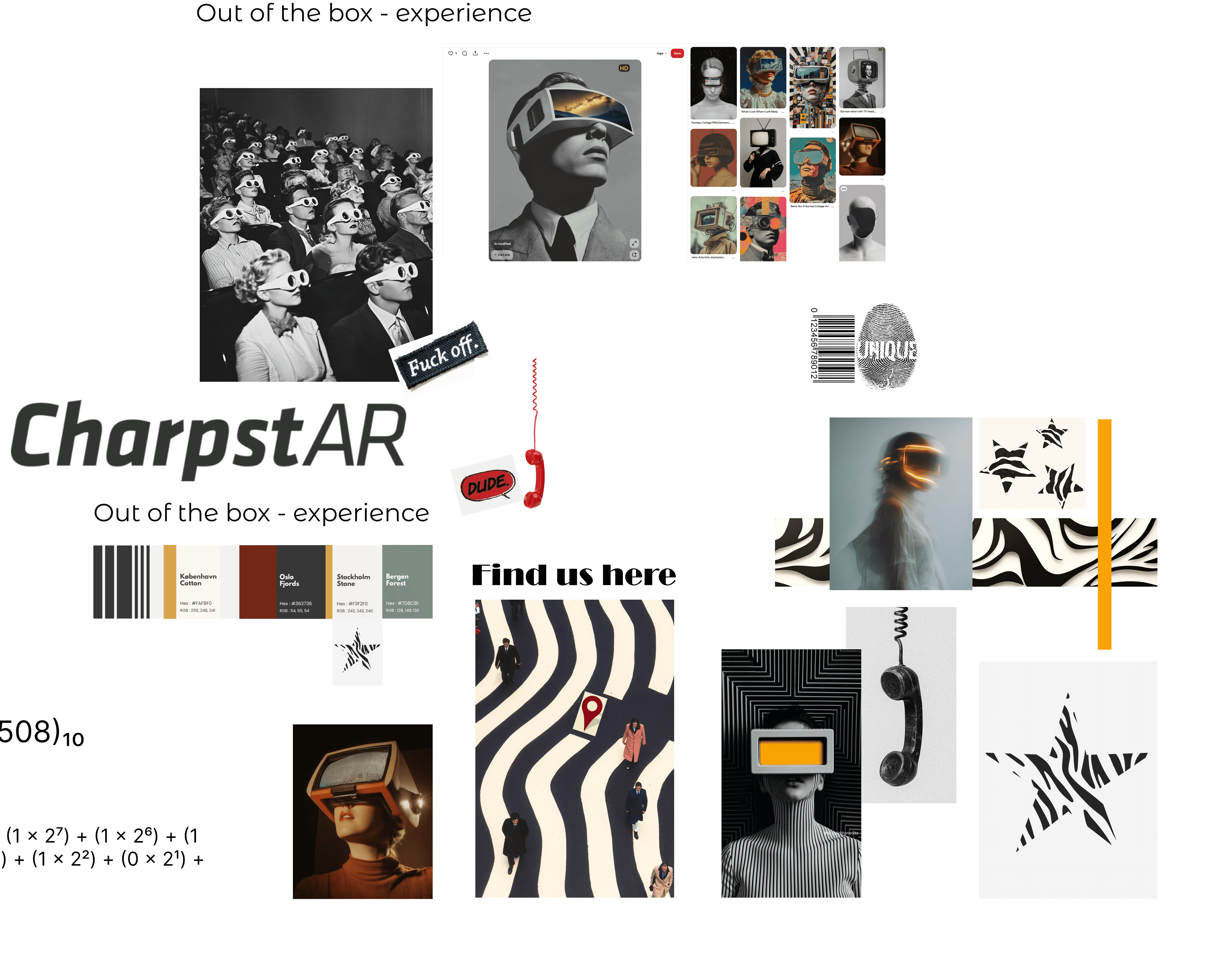 CharpstAR moodboard combining retro graphics with contemporary technology