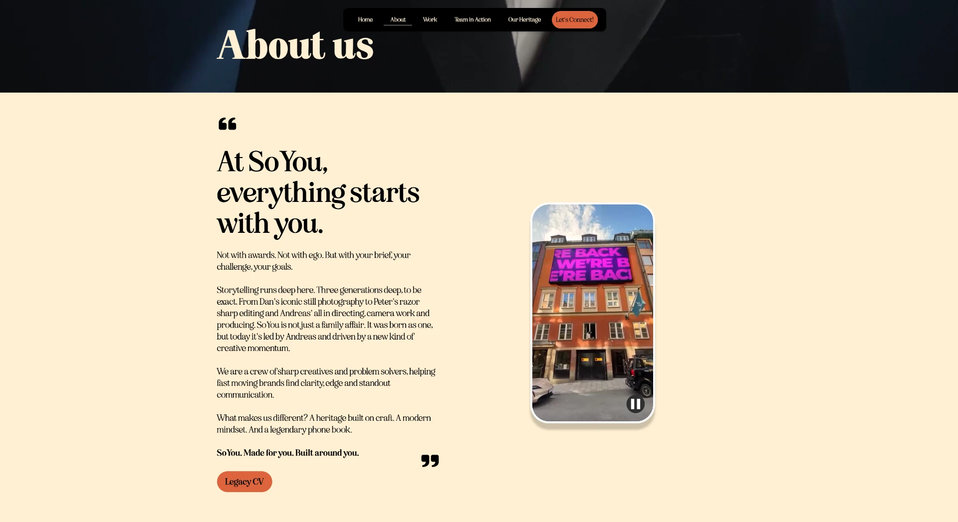 So You redesigned About us section